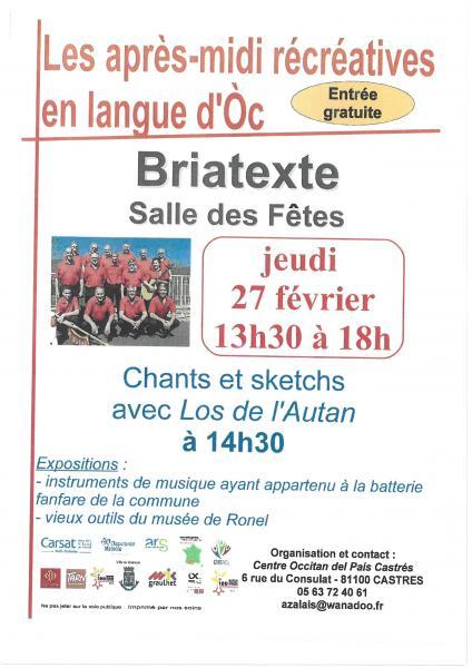 après midi récréative en langue d'Oc