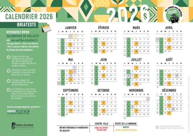Calendrier de Collecte 2026